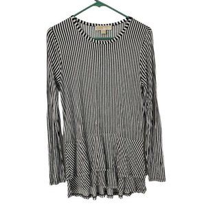 Michael Kors Long Sleeve Top Medium Black and white stripe